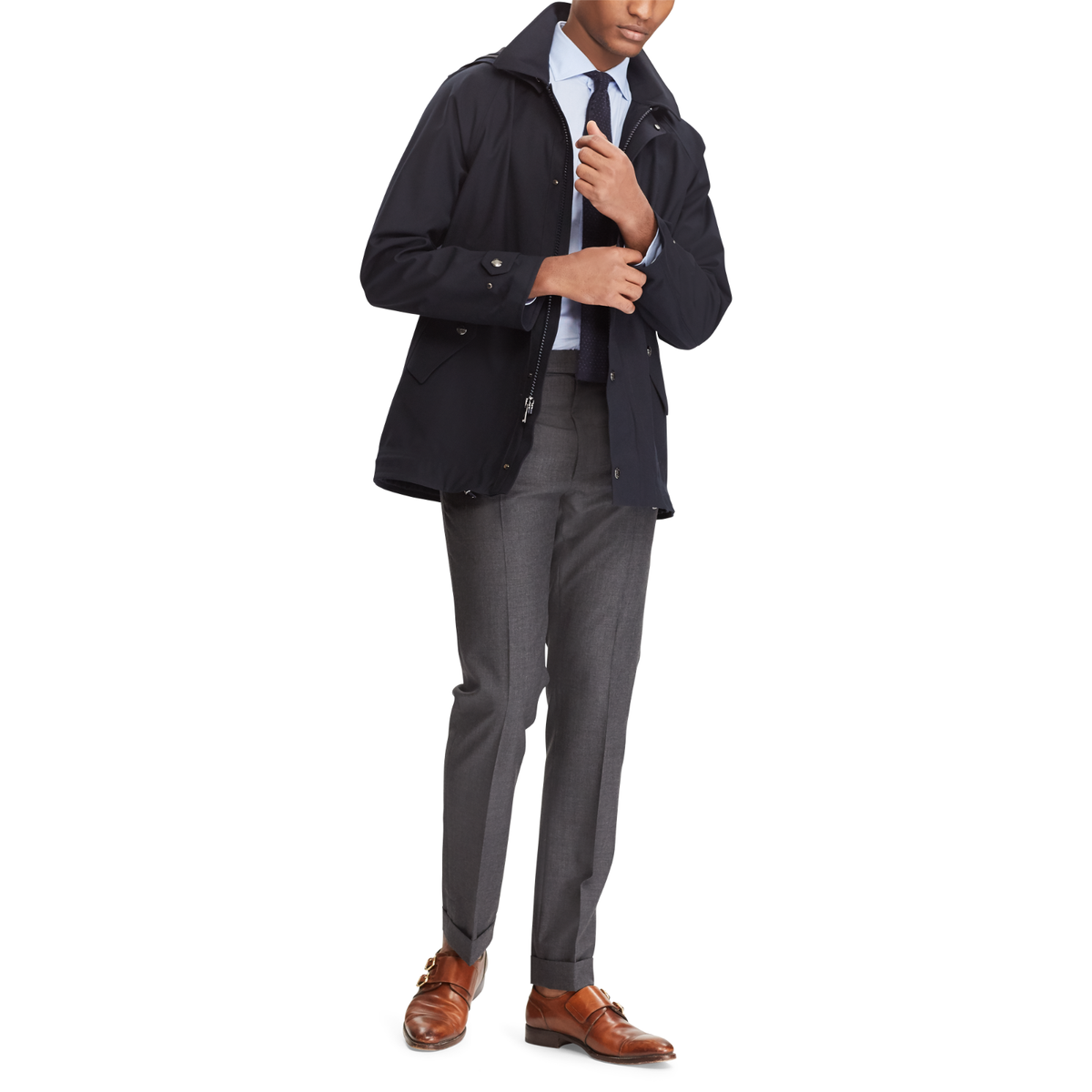 Ralph Lauren Purple Label Mens Navy Water Resistant Twill Peacoat Jacket  Anorak