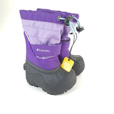 Columbia Powderbug Plus II Snow Boots Toddler 4 Purple Black Winter Insulated