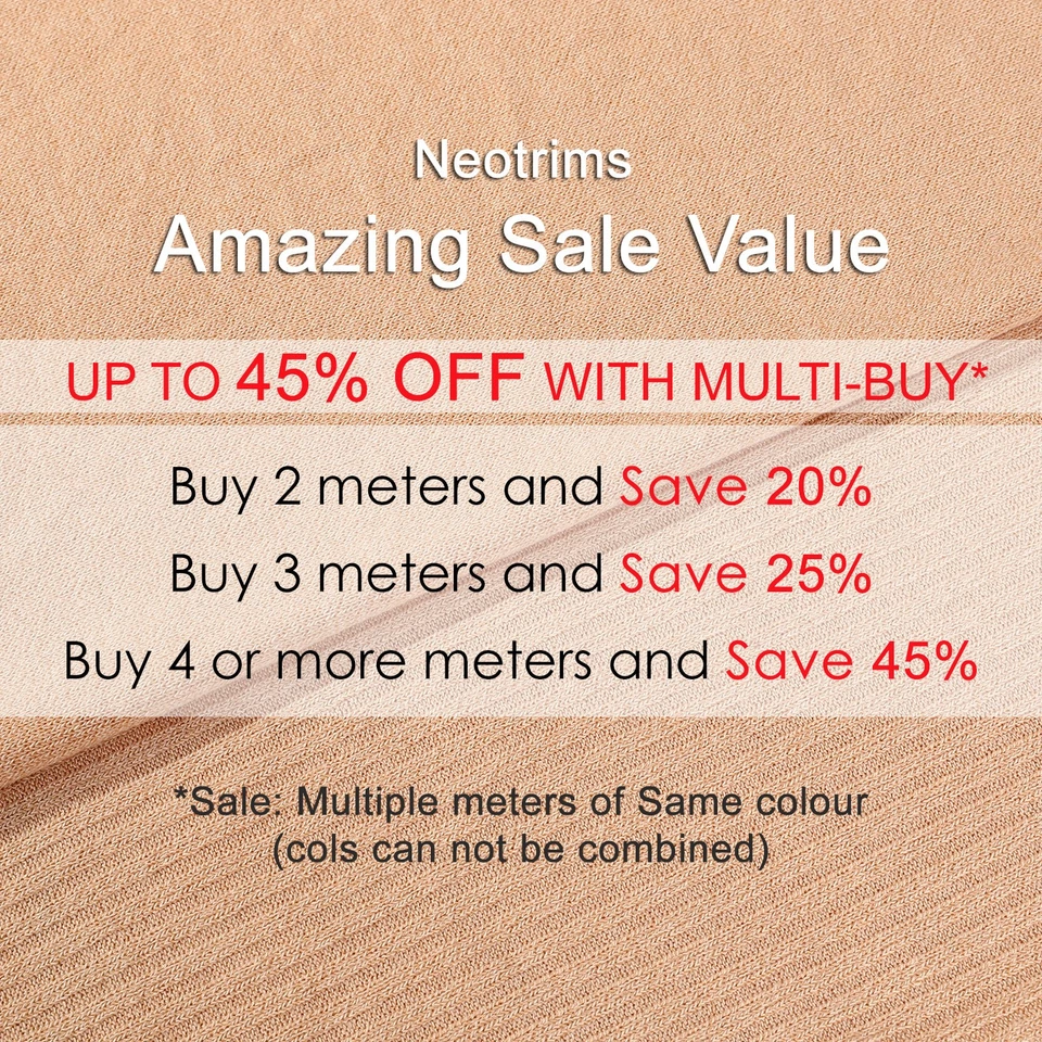 Ribbed Knit Fabric Jersey Stretch Material Plain and Rib Pattern to Mix & Match - Image 2 of 4