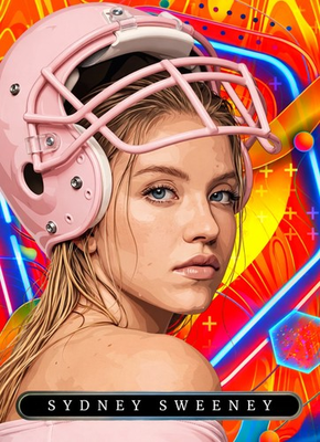 #ad Sydney Sweeney Football CUSTOM Test Print Trading Card 8 Only 8 Printed $8.00