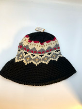 Women s Beige/Multi Knit Bucket Hat Fair Isle Pattern Acrylic, One Size