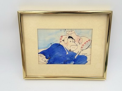 PIGS IN A BLANKET Van Gores Original Lithograph Print signed & numbered 230/500