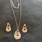 SAQ Matching Necklace and Earrings Gold Tone Silver Tone — photo 1