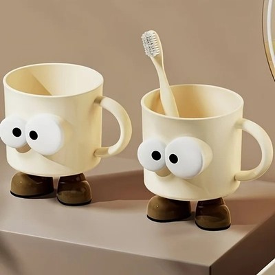 1pc Couple Toothbrush Cup, Cute Cartoon Home Use Mouthwash Cup