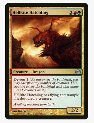 Hellkite Hatchling | Planechase 2012 PC2 | MTG Magic | Dragon | Devour | LP