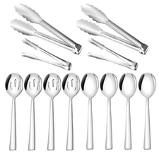12 Piece Serving Utensils Set, Stainless Steel Kitchen Utensils Include Spoon...