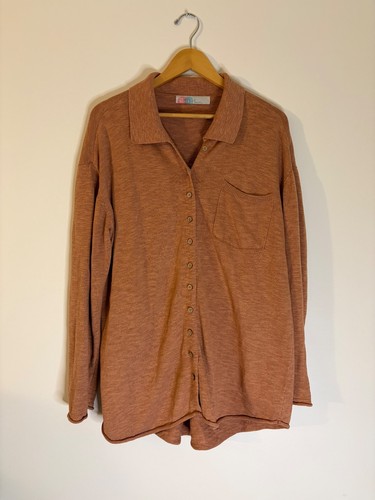 Free People Beach Set- Oversized Button up cardigan shirt & Zuma Sweater Shorts