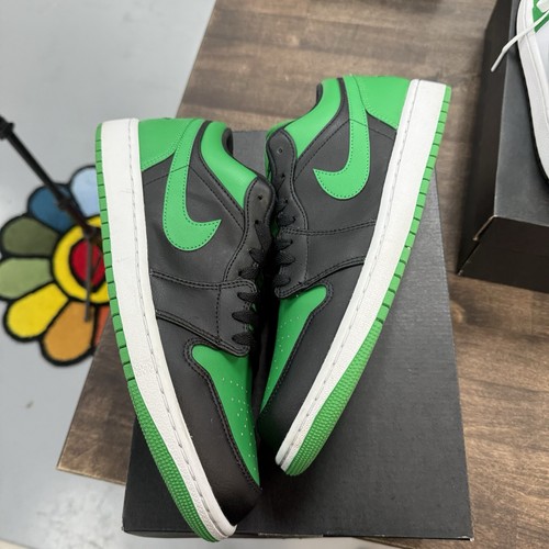 Größe 10 - Air Jordan 1 Low Black Lucky Green (gebraucht)