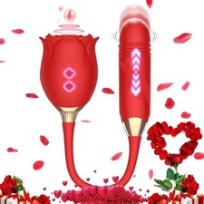 Rose Shape Sucking Vibrator Clitoral G-spot Suction Sex Toy 10 Speed WaterProof