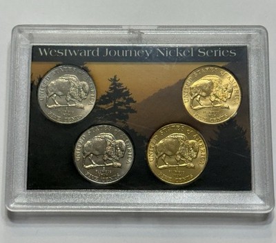 Westward Journey Nickel Series Uncirculated Gold Plated Buffalo 4 Coin Set