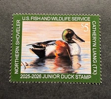 WTDstamps - #JDS33 2025 - Junior Duck Stamp **CATHERYN LIANG** Mint OG NH