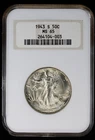 1943-S Walking Liberty Half Dollar 50c NGC MS65