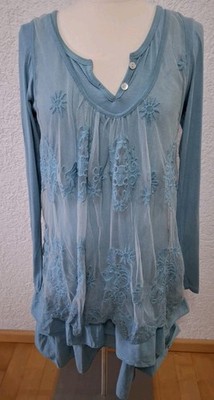 Romantisches Kleid - ein Träumchen - 2-lagig türkis S/M