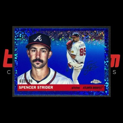 2025 Topps Chrome Platinum - Spencer Strider #148 (BLUE MINI-DIAMOND) /199