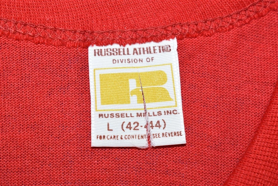 De colección Años 70 A&M RECORDS TROMPETA RUSSELL ATLÉTICO A M ROJO ALGODÓN AM Camiseta MEDIANA M Foto 4 de 4