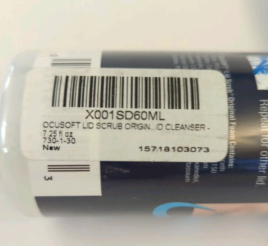 OCuSoft Lid Scrub Foam 7.25 fl oz Bottle Pre-Lathered Foam Original Ex 6/2027