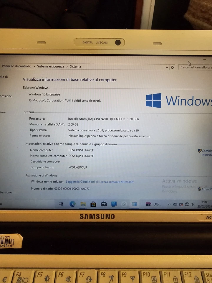 pc portatile samsung np-nc10 - Immagine 2 di 2