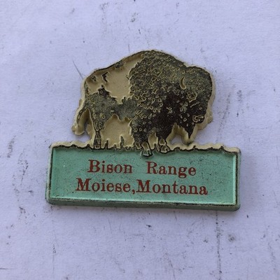 Bison Range Montana Vintage Rubber Travel Souvenir Magnet