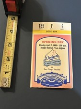 John Kruk Bip Roberts Padres MLB Debut Ticket 4/7 1986 Los Angeles Dodgers Cool!