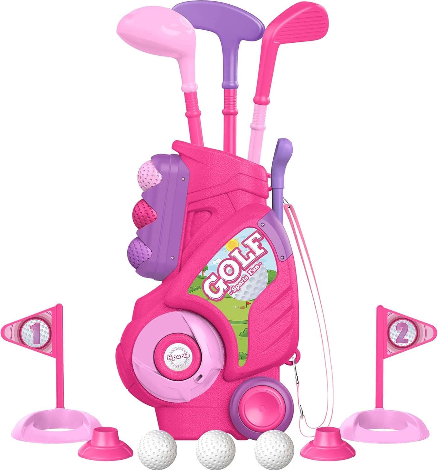 Set For 1 2 3 4 Years Old, Upgraded Kids Golf Cart With Unique Shou