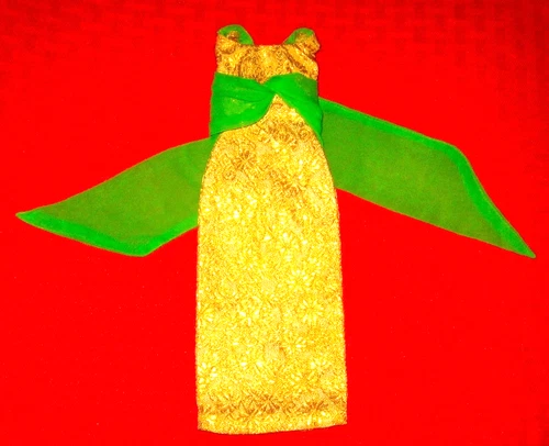 VINTAGE BARBIE 4 GOLDEN GLORY CLOTHES 1645 FASHION GOLD BROCADE GOWN  RARE MINT!