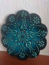 Glazed Ceramic Mandala Coaster Intricate Floral Design 4 Inch (10cm) Approx VGC