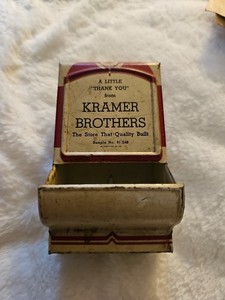 Vintage Tin Kitchen Match Box Holder Wall Mount Floral Advertising 