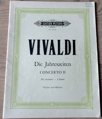 VIVALDI DIE VIER JAHRESZEITEN II SOMMERGEIGE KLAVIER NOTENBUCH (1983) KOLNEDER