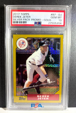 POP 3 GOLD SERIAL # TO 50  SSP DEREK JETER SILVER PROMO PACK # 18 OF 50 PSA 10 