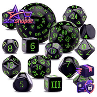 Polyedrische WüRfel Set 15 StüCk D3-D100 FüR Dungeons Und Dragons RPG Schwarz