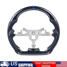 Fit Corvette C6 Z06 Zr1 Steering Wheel Hydro Dip Carbon Fiber 2006-11 Blue Line