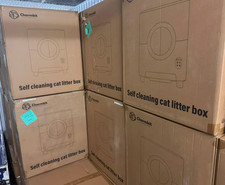 Self Cleaning Cat Litter Box,Electric Entrance Door Automatic Cat Litter Box,...