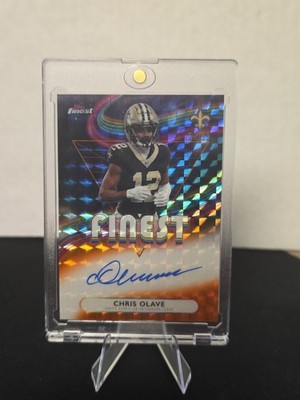 2025 Topps Finest - Finest Autos Chris Olave #FA-CO Orange Geometric Refrac /25 
