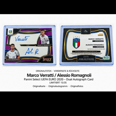 Panini Select UEFA Euro 2020 Verratti/Romagnoli Dual Auto T-ITA 15/35