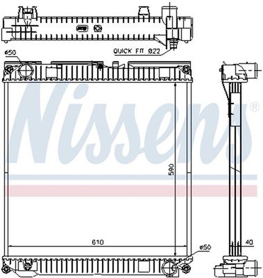 Motorkühler Wasserkühler NISSENS 67224A für MAN TGL 2 1