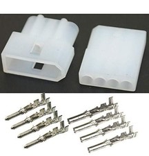 Molex 4-Circuits Male  Female Receptacle Plug, w/Terminal sockets w/18-24 ...