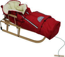 Slitta in Legno per Bambini Con Schienale, Slittino Davoser, Slitta in Legno, Co