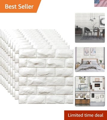 Self-Adhesive 3D White Brick Panels - 29 Sq Ft, Easy Installation & Eco-Friendly