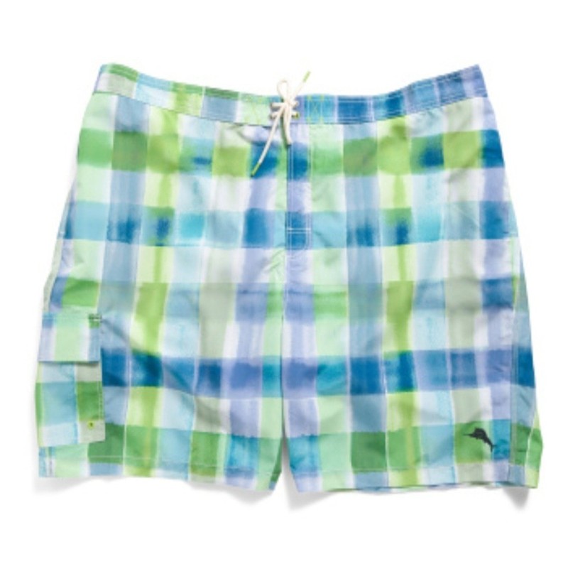 Tommy Bahama Baja Harbor Board Shorts Maui Blue Plaid Size 5XLB Big & Tall