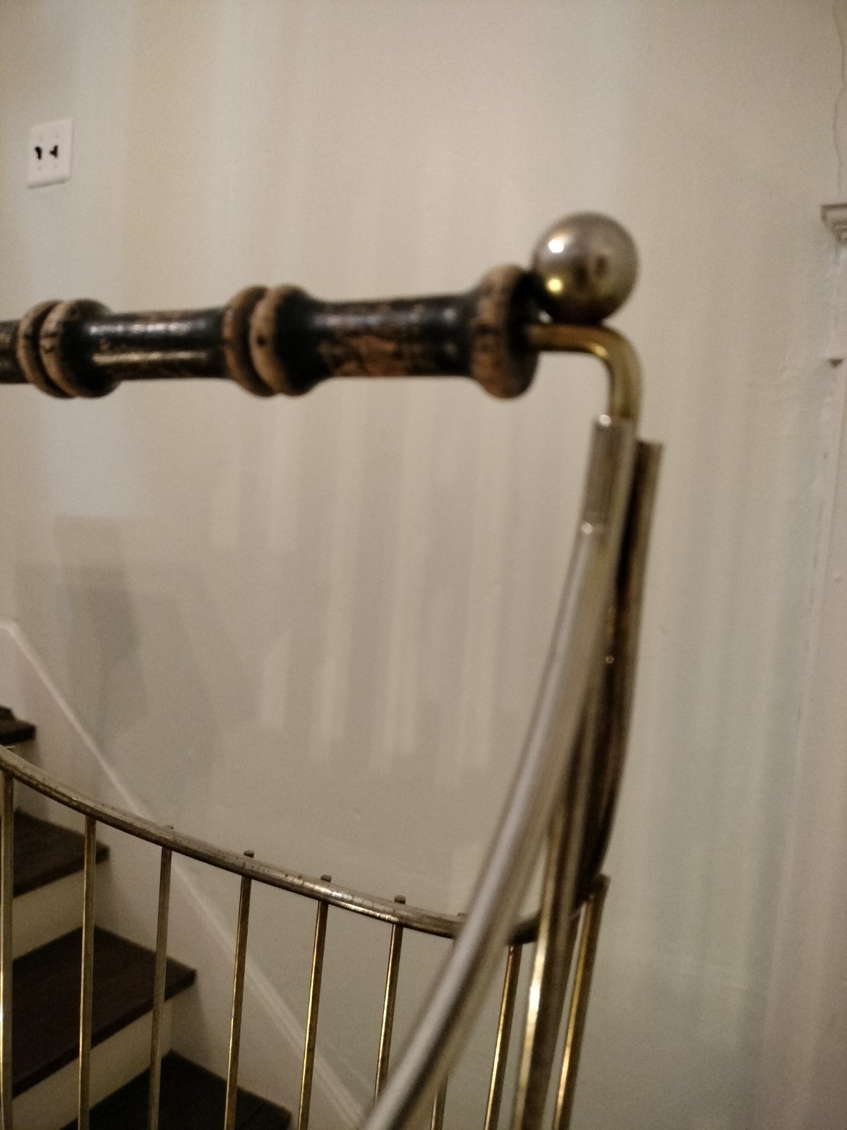 Umbrella Stand Timeless Wood Handle Metal Wire Formed Stand Astounding Find 