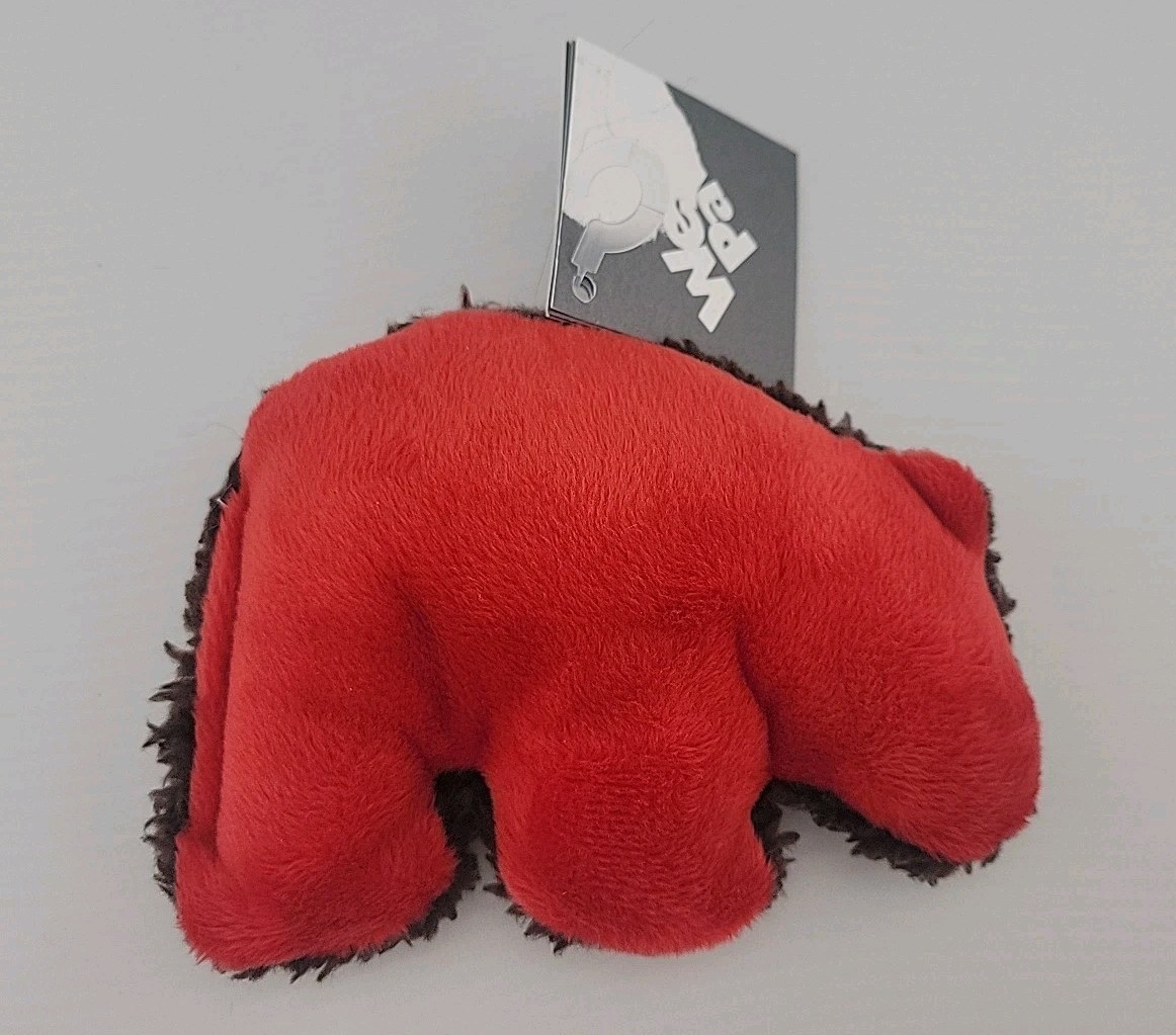 West Paw Original Mini Merry Grizzly Bear Red Squeaky Dog To
