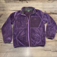 Girls L.L. Bean Purple Plush Fleece Full Zip Jacket Lg 14 16 Gorpcore Athleisure