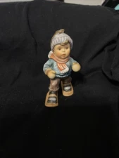 Vintage Studio Hummel Christmas Ornament  1997 Boy w/ Snowshoes On