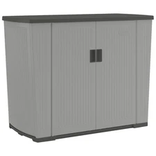 Suncast Backyard Oasis 130 Gallon Outdoor Storage Shed Basic Unit, Dove Gray