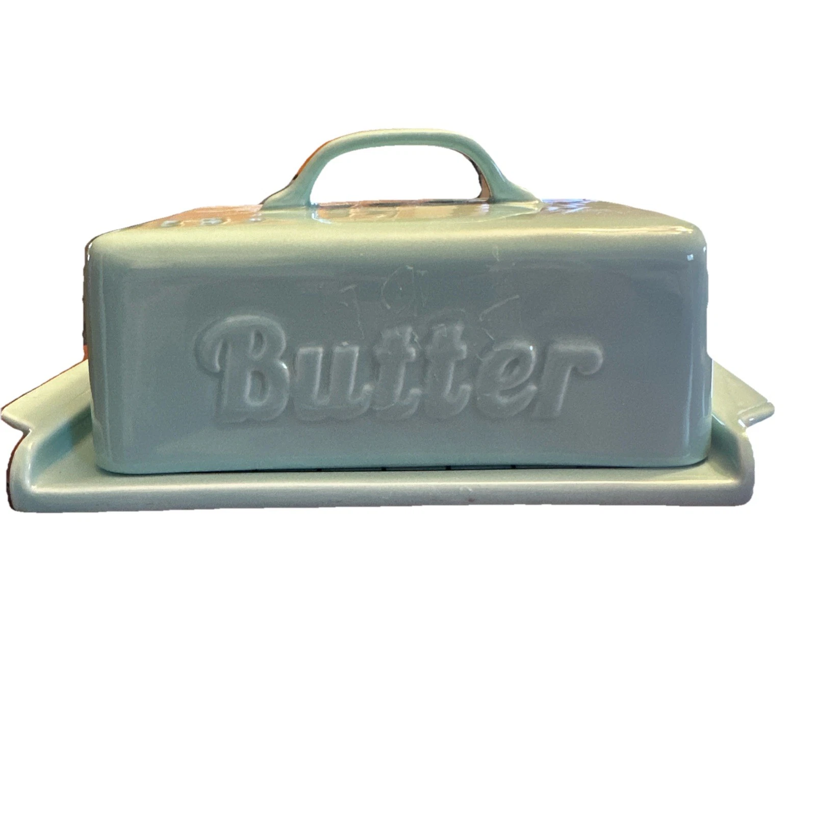 Dowan Turquoise Ceramic Butter Dish