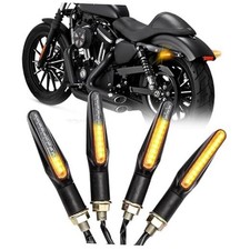 4PCS Motorcycle Indicators Flowing Turn Signal Lights Motorbike 4pcs Black 1