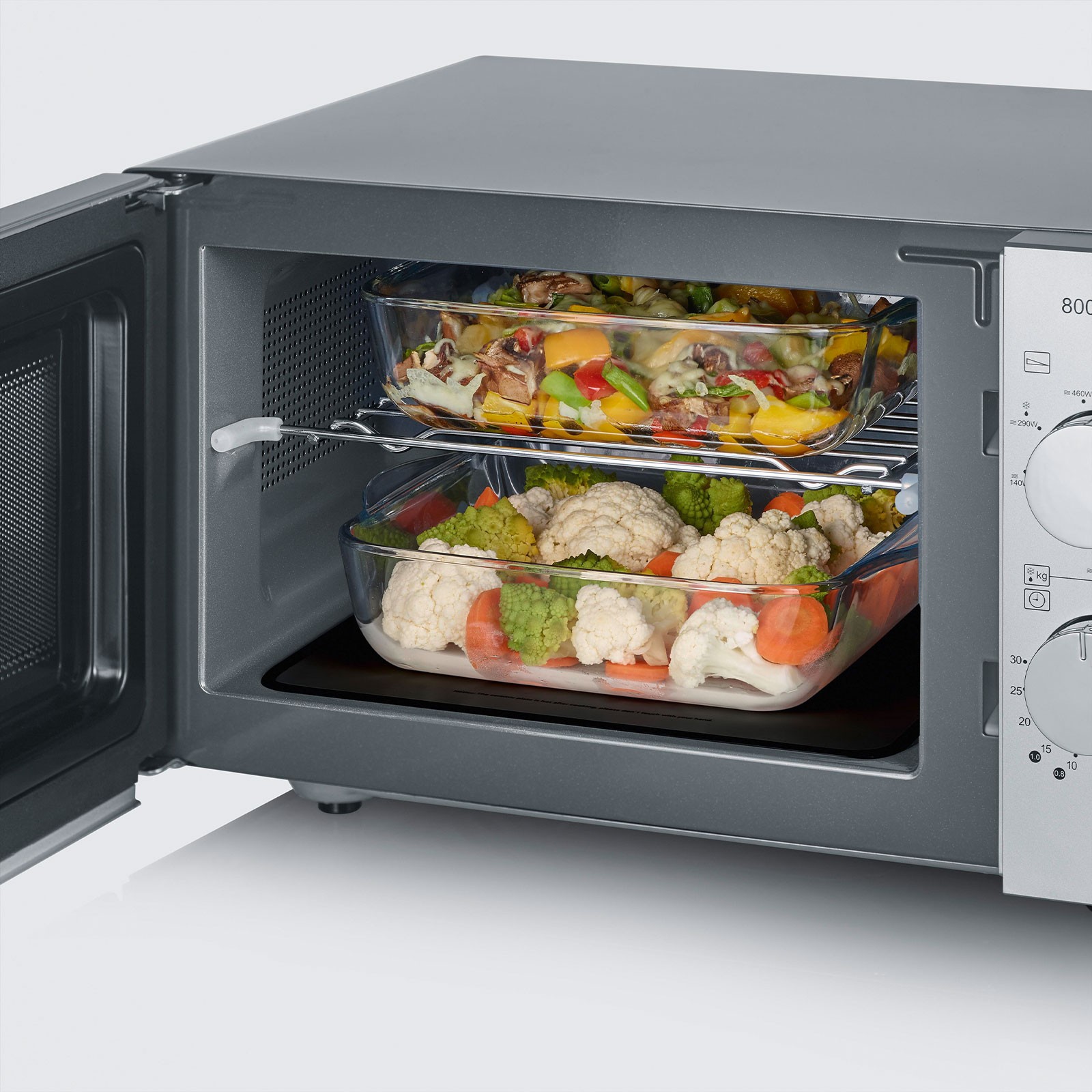 SEVERIN Mikrowelle MW 7576 Flachbett Mircowave Grillfunktion 20 Liter 800 Watt