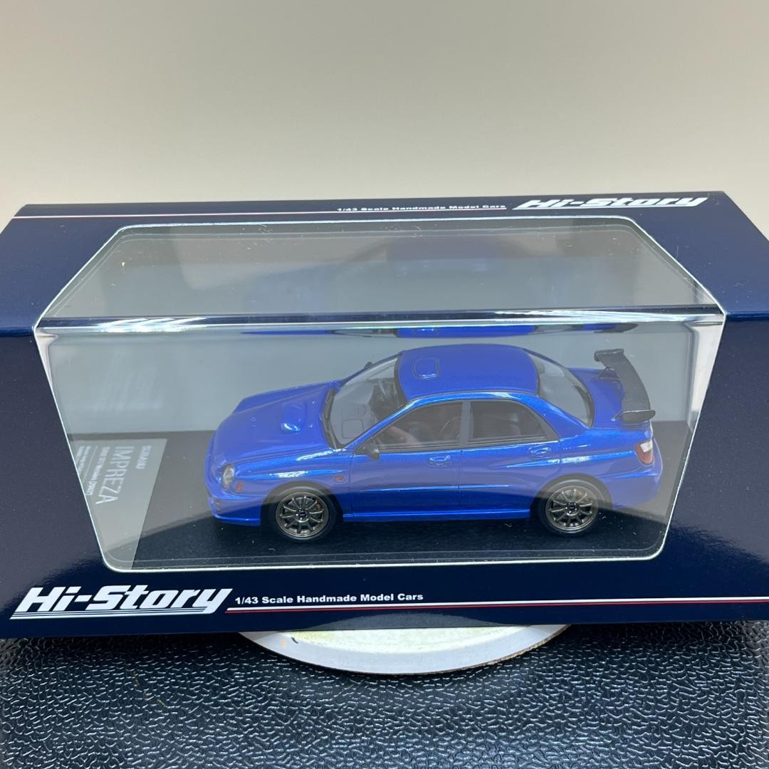 1/43 ハイストーリー インプレッサ S202 sti 2002 青 白 黄 1/43