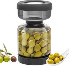 Pickle Jar with Strainer Flip,34oz Pickle Container Pickle and Olive Hourglass J
