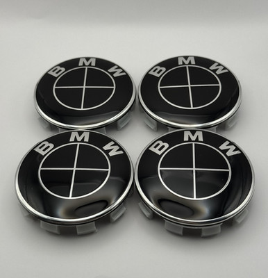 BMW Nabendeckel 68mm 4er Set Schwarz Nabenkappen Felgendeckel 3er 5er X1 X3